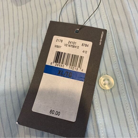 Van Heusen Light Stripe Button Down Shirt Size XL Slim Fit - Picture 9 of 10
